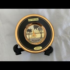 24k gold Florida chokin collectable plate. The art of chokin.
